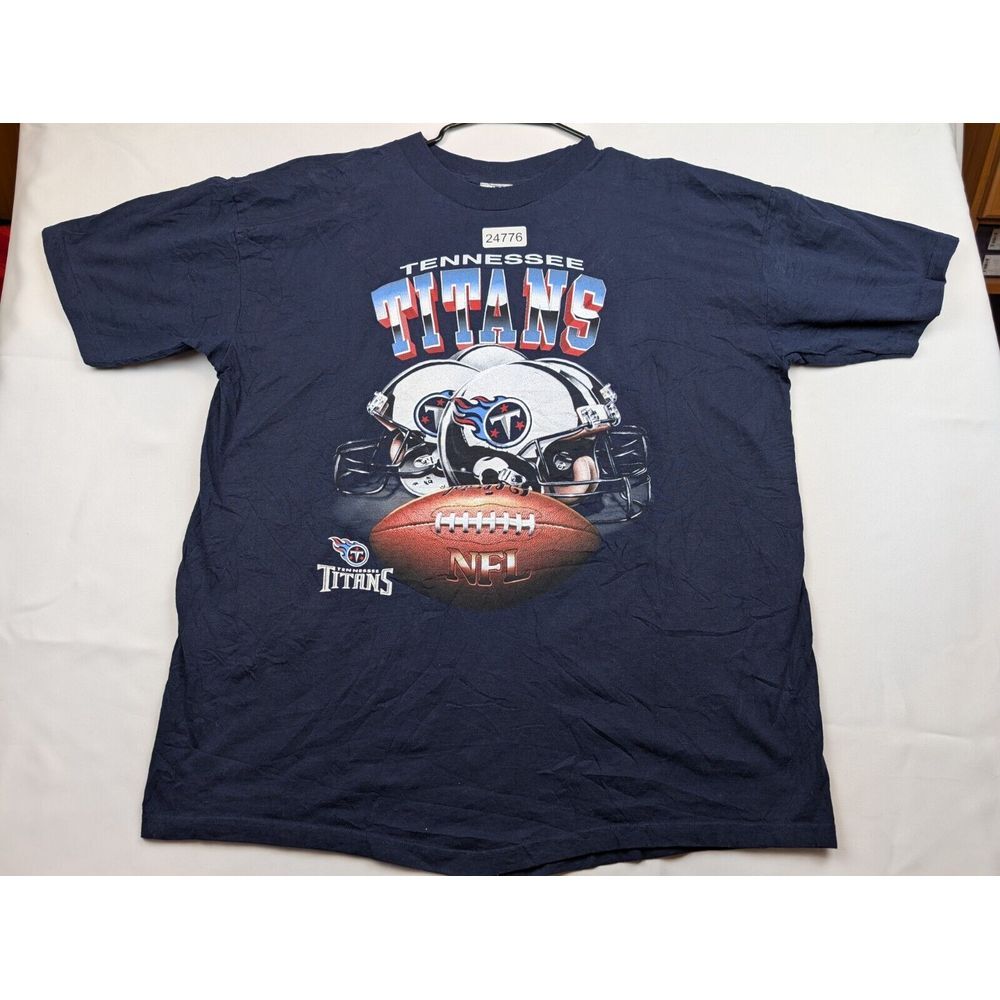 Vintage‎ Tennessee Titans Football NFL T-Shirt Men's 2XL Navy Cotton Dynasty Y2K